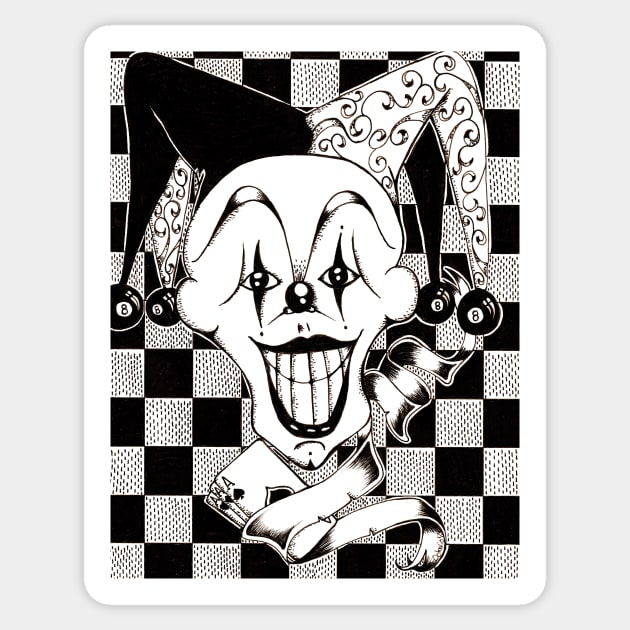 Jester The Joker Clown Sticker by ogfx